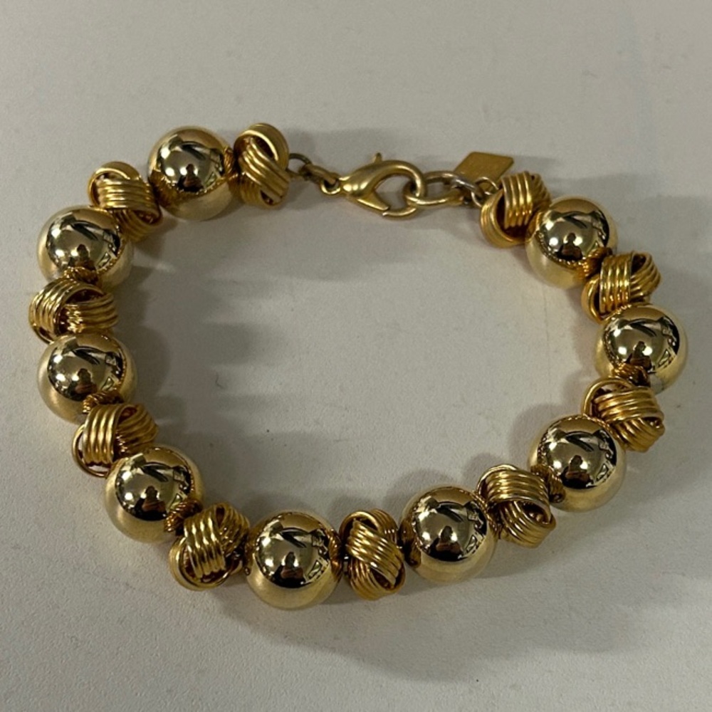 Vintage Anne Klein Gold-Tone Beaded Bracelet